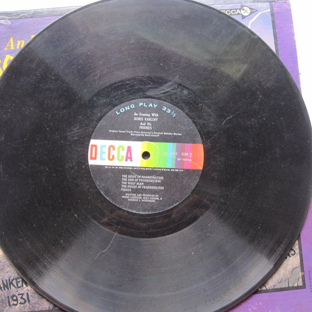 rare 1970's 12" Vinyl Record: An Evening with Boris Karloff & Friends - Picture 4 of 4